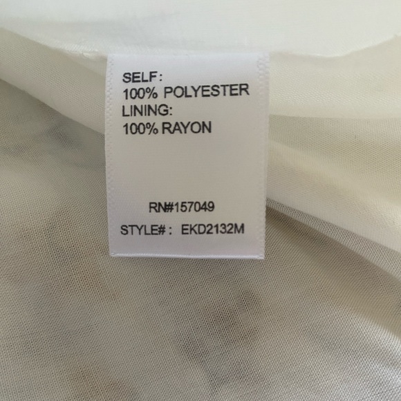 Fanco Becca Tiered Maxi Dress White | Yellow & Blue Floral | Large | High Low - Picture 14 of 16